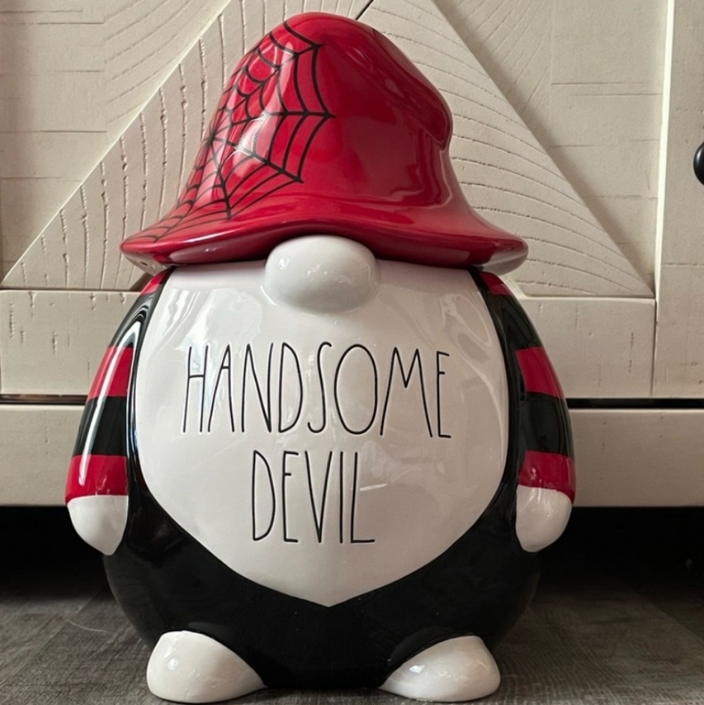 NIB RAE DUNN Handsome Devil Gnome cookie jar treat Canister
